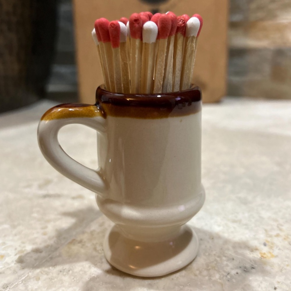 Vintage “Ohio” Stoneware Mini Mug Matchstick Holder Striker - Picture 3 of 7